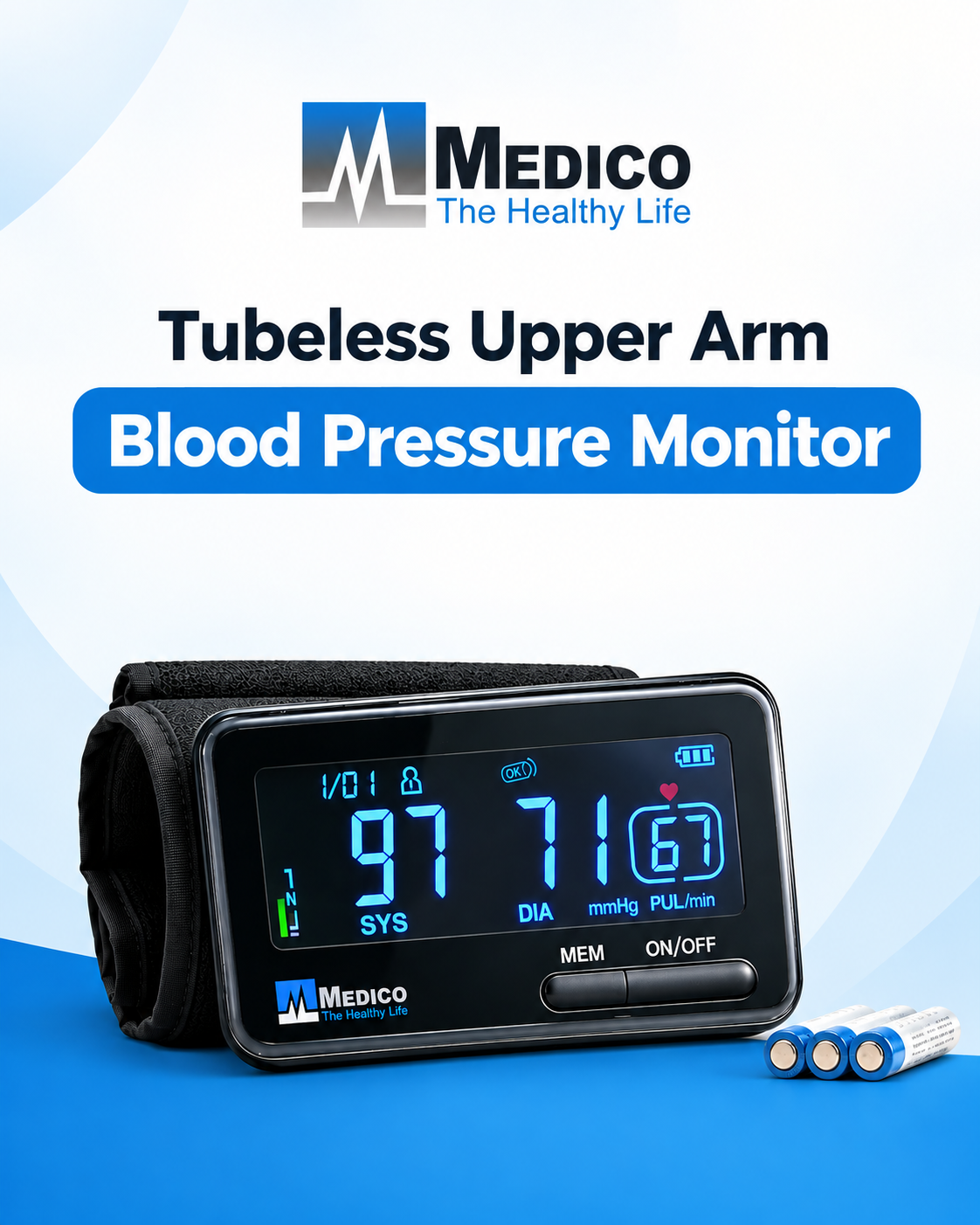 Tubeless Upper Arm Blood Pressure Monitor
